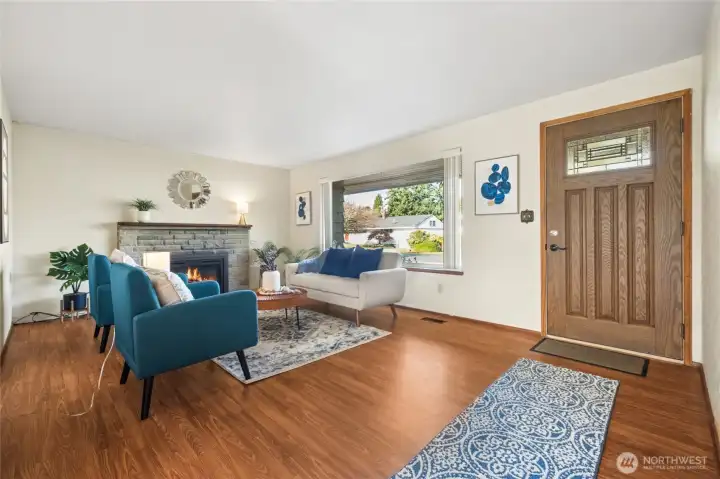 Looking back at the entry, you can see the extra large picture window that lets in all the light.