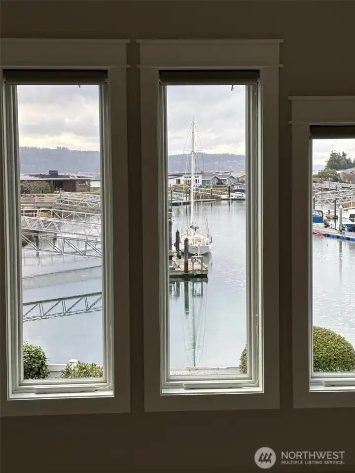 View from loft down the canal--all the way to Camano Island!