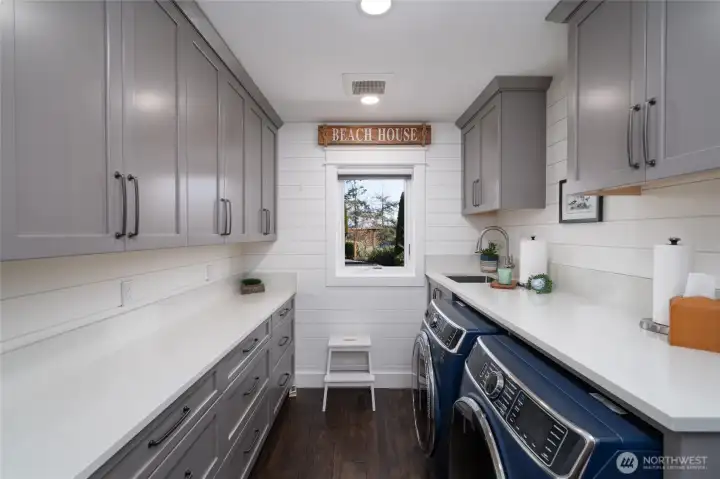 Utility room with sink and loads of storage