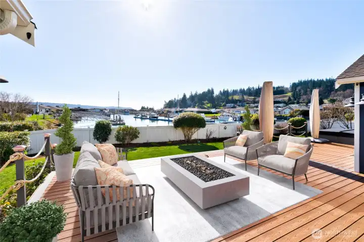 Outdoor living is easy on the large deck (virtually staged)