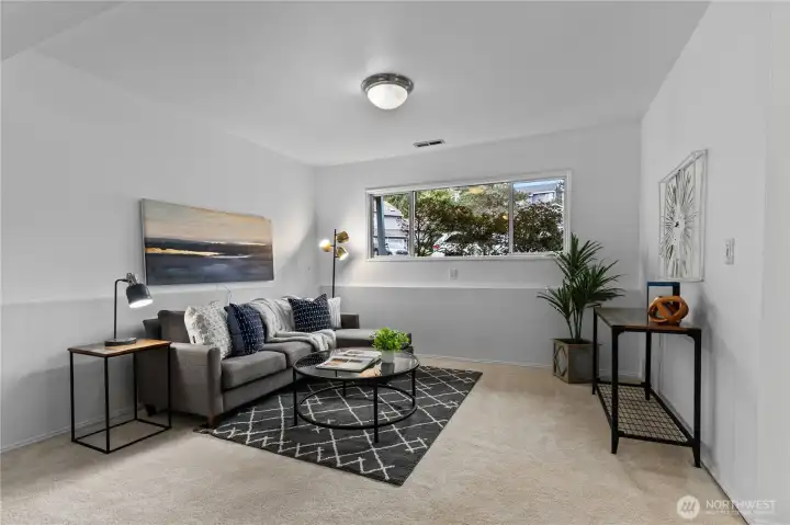 Large downstairs rec room.