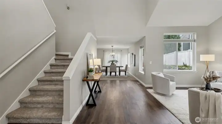 Formal living and dining view from foyer