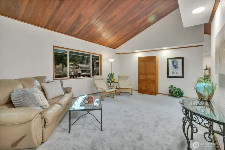 The floor plan is open and inviting...