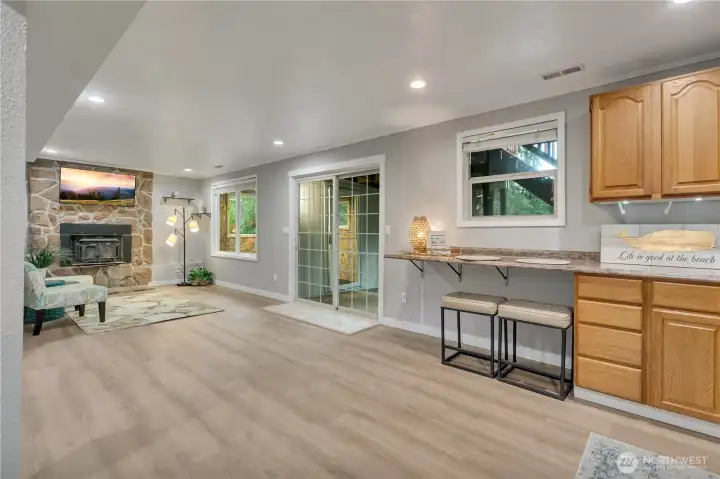 And an additional TV area for sports watching....