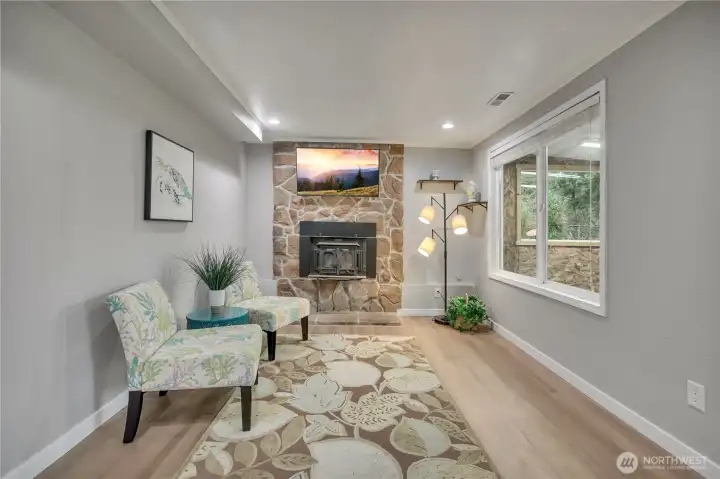 Cozy and comfy plus another wood burning stove....