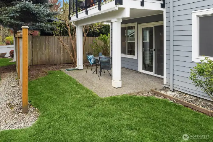 The covered patio area as you come out from the living room.
