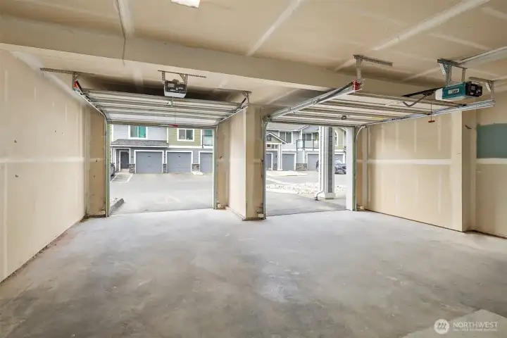 A nice attached two car garage w/ roll up garage doors. Plenty of room for storage too.