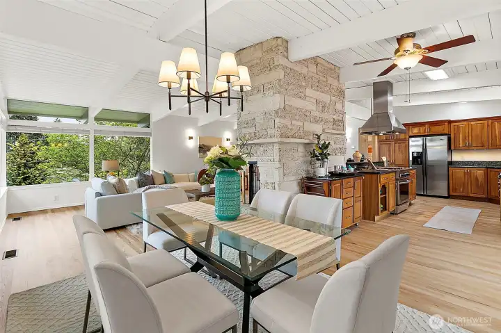 Dining area positioned to capture beautiful territorial and water views.
