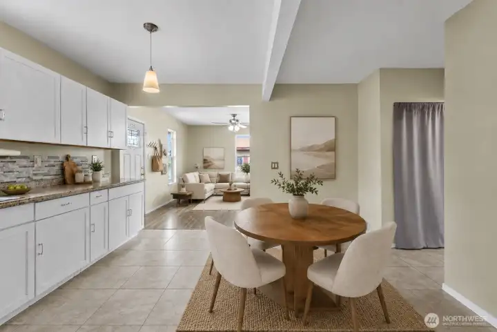Kitchen/Dining Virtually Staged