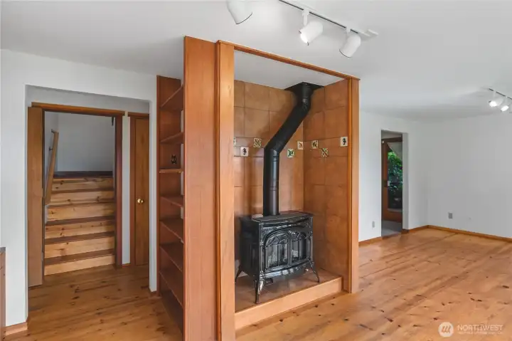 Lower Level Family Room with Gas Fireplace
