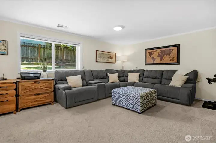 Lower level entertainment space