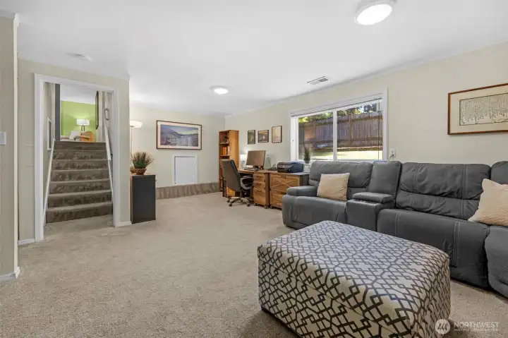 Excellent bonus space for a home office or a kids play space