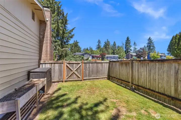 Fully fenced yard