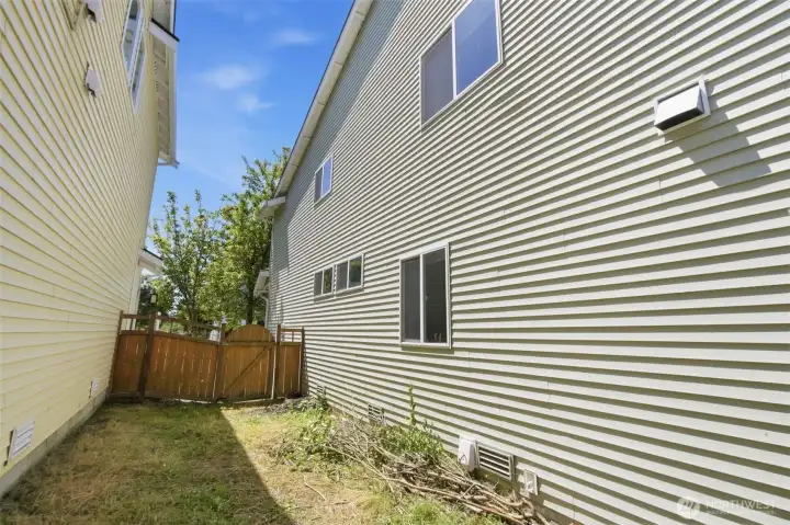 side yard- Garage access