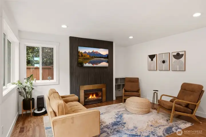 Family room connected to Kitchen