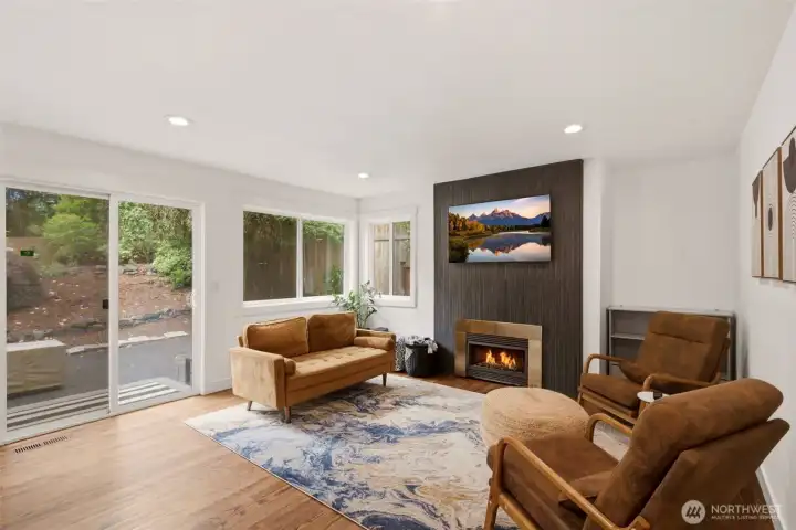 Family room connected to Kitchen