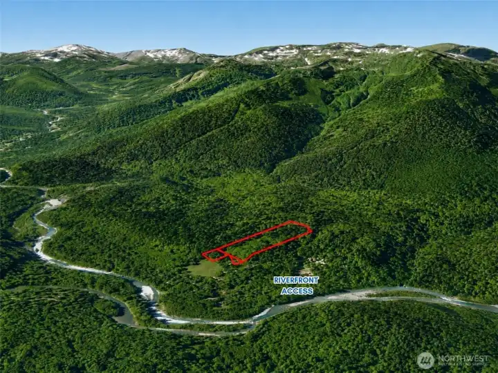 Overhead view with approximate boundaries in red. Overhead view with approximate boundaries in red.