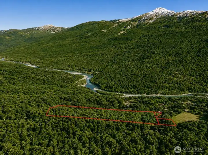 Overhead view with approximate boundaries in red. Overhead view with approximate boundaries in red.