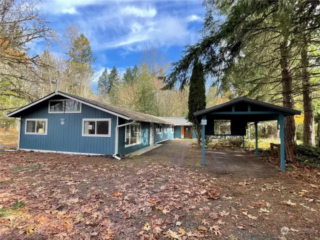 Parking area with carport