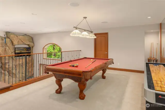 Pool Room in Entertainment Wing Overlooking Rock Climbing Wall