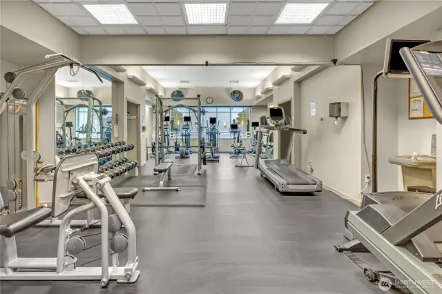 Fitness room and gym.