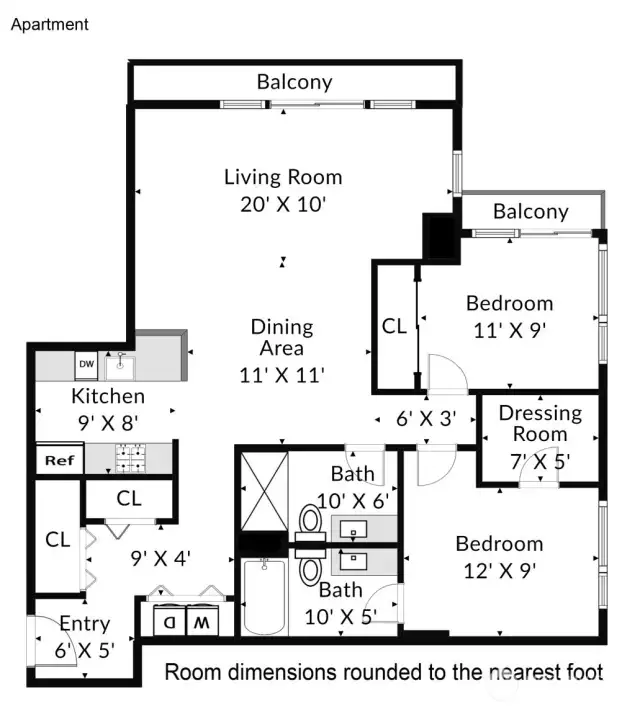 Condo floorplan.