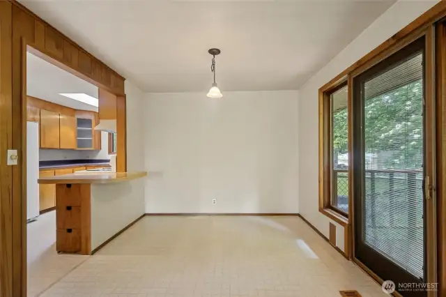 Dining Room with door out to the side porch.