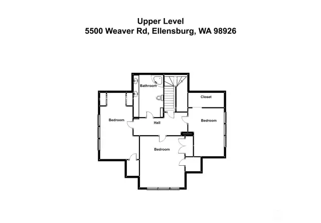 Floor plans detail the layout of bedrooms and baths upstairs. Please note closets are larger than shown and measurements are approximate—ample storage space throughout!