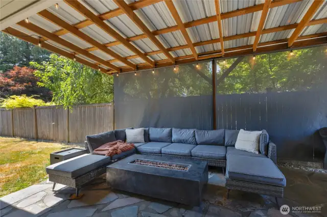 Covered patio off dining room