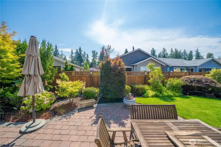 Enjoy Southern exposure and loads of privacy while relaxing or entertaining with family or friends.