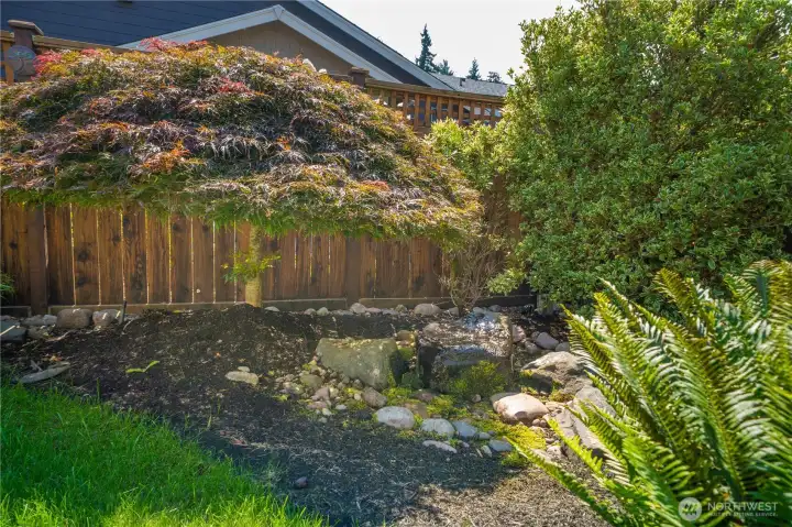 Enjoy the relaxing ambiance of the water feature.