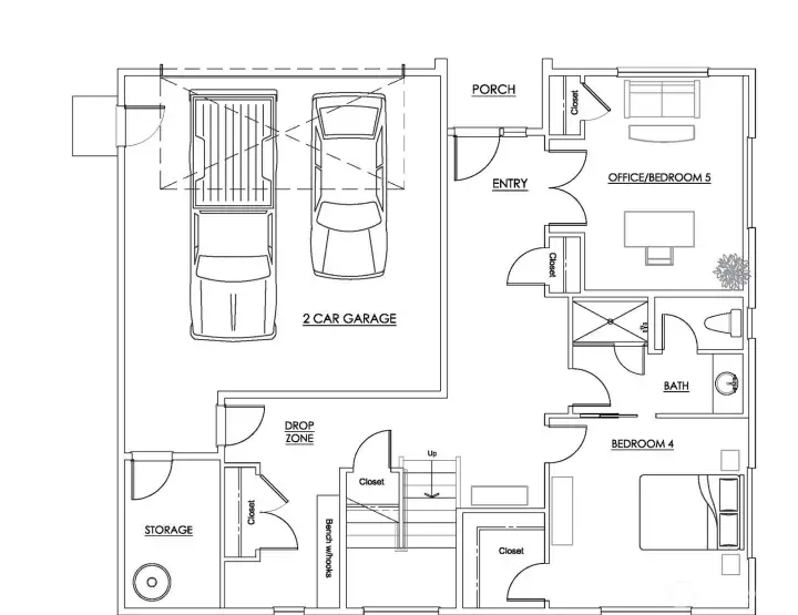Lower level floor plan.
