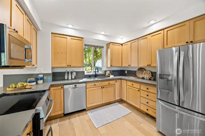 Updated kitchen appliances and counters