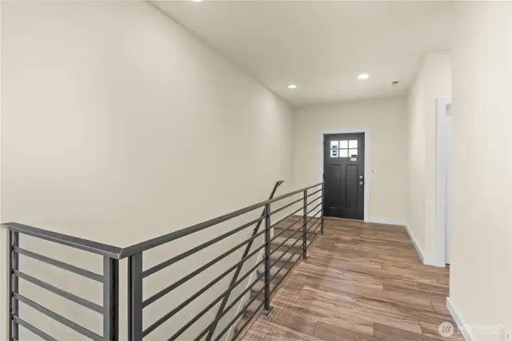 Down to the bedroom hallway