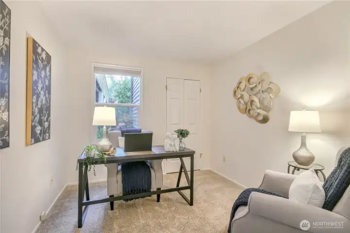 Office with closet space.