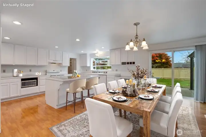Kitchen and dining area - Virtually Staged