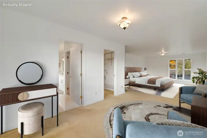 Primary bedroom - virtually staged