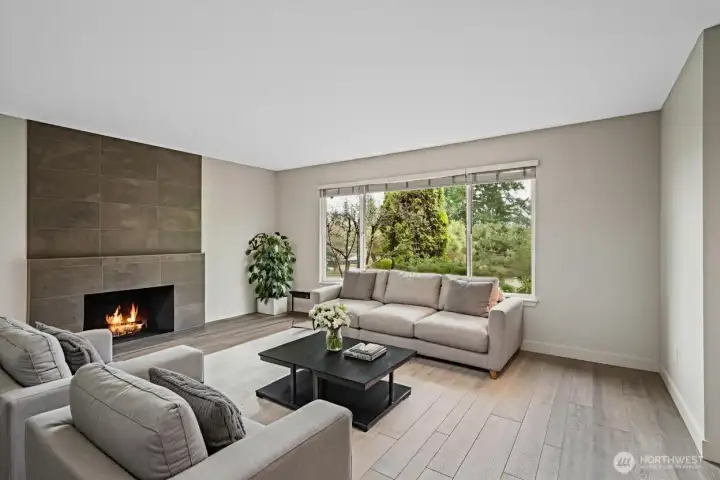 Virtually staged living room -