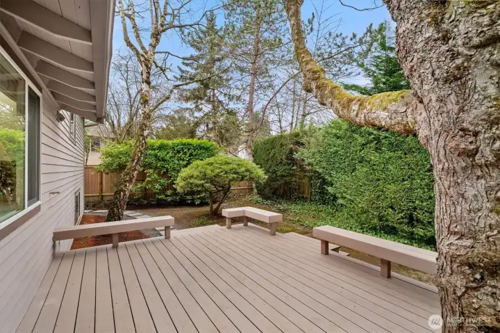 Deck off sliders is perfect for sunny days and hosting in your new home.