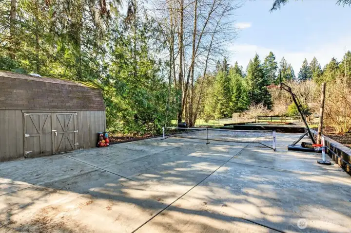 Newly installed sports court