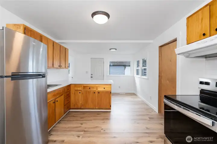Brand new fridge and oven.