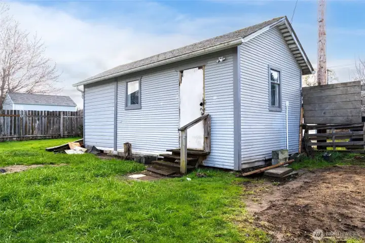 Out building with electricity.