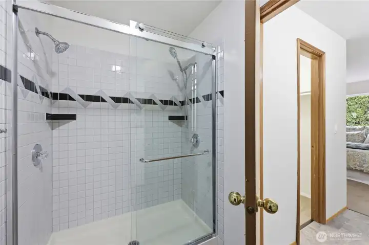 Walk in shower in primary