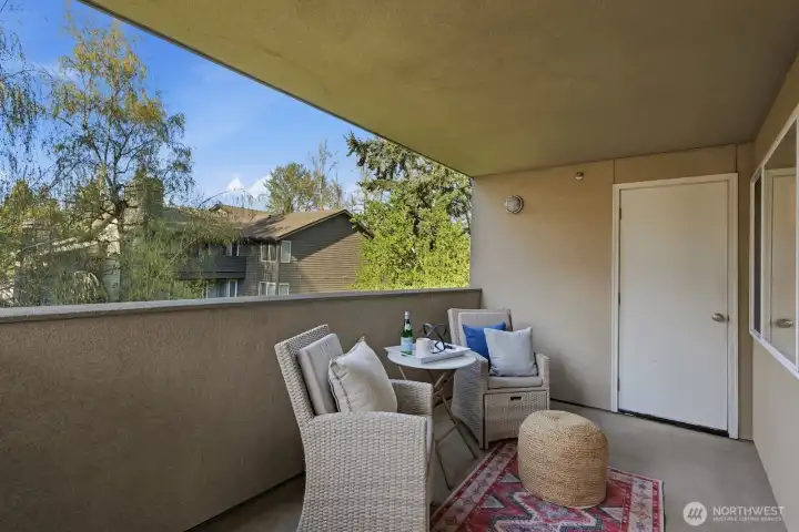 Quiet Balcony with Storage