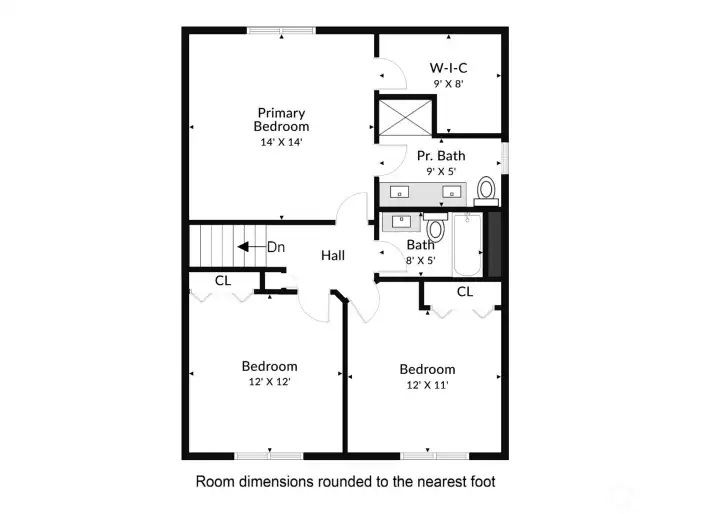 Bedrooms and bathrooms
