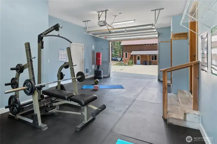 Attached home gym, located just off the utility room.