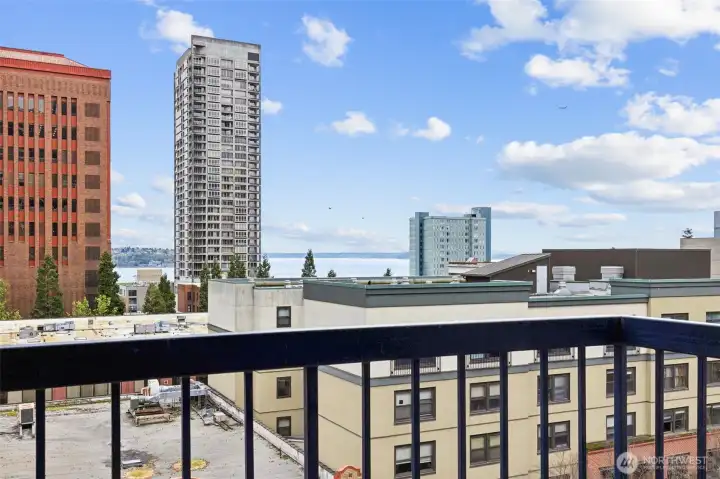 Northwest facing corner unit of with waterfront views of Elliott Bay and the Olympic Mountains from your very own deck!