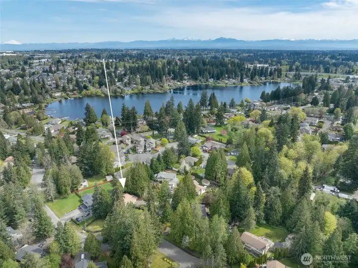 Aerial Veiw lookoing NE. Lake Serene is in the background