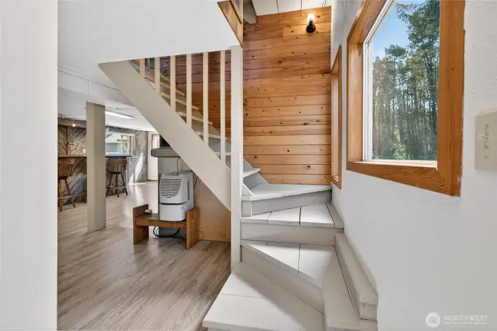 Stairs going up to Main Second Floor