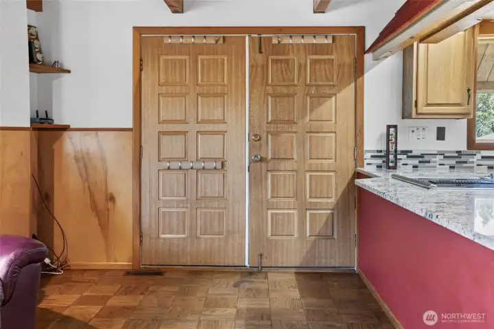 Double doors going out to balcony!